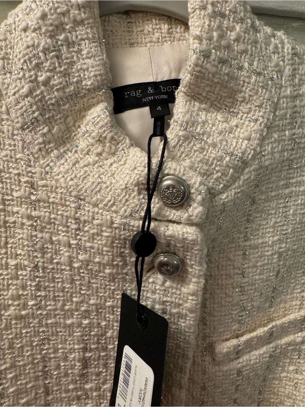 Rag and Bone Ivory Tweed Blazer - Picture 5 of 10